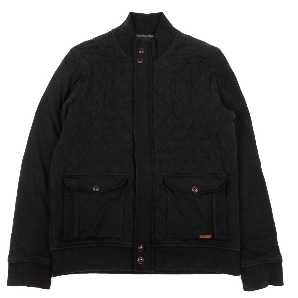 Ted Baker London Black Quiltin Bomber Jersey Jacket XL
